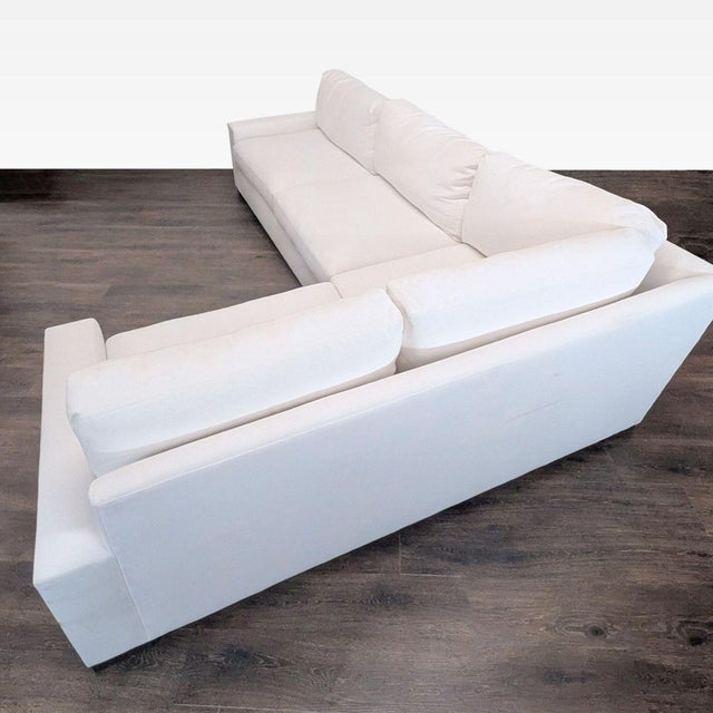 Modern Restoration Hardware Maxwell White Sectional Sofa - Modern L-Shaped Couch For Sale - Image 3 of 15