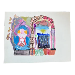 1970’s Original Abstract Outsider Art Watercolor Painting