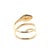 Elegant 18K yellow gold snake ring featuring a marquise-cut diamond crown totaling 0.20 ct. Sculptural swirl design with a...