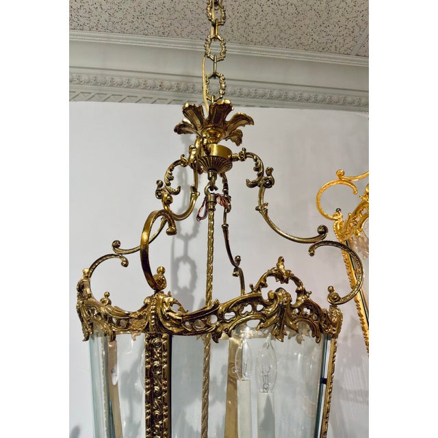 Neoclassical Myran Allan Luxury Lighting Neoclassical French Bronze Dore Lantern For Sale - Image 3 of 5