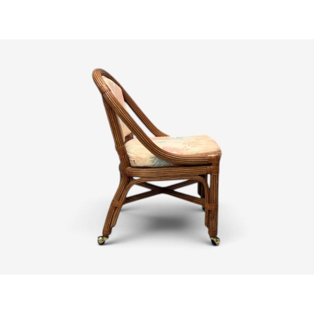 Wood Henry Link, Dining Table and Four Chairs, Bamboo, Fabric, Philippines, 1980s For Sale - Image 7 of 13