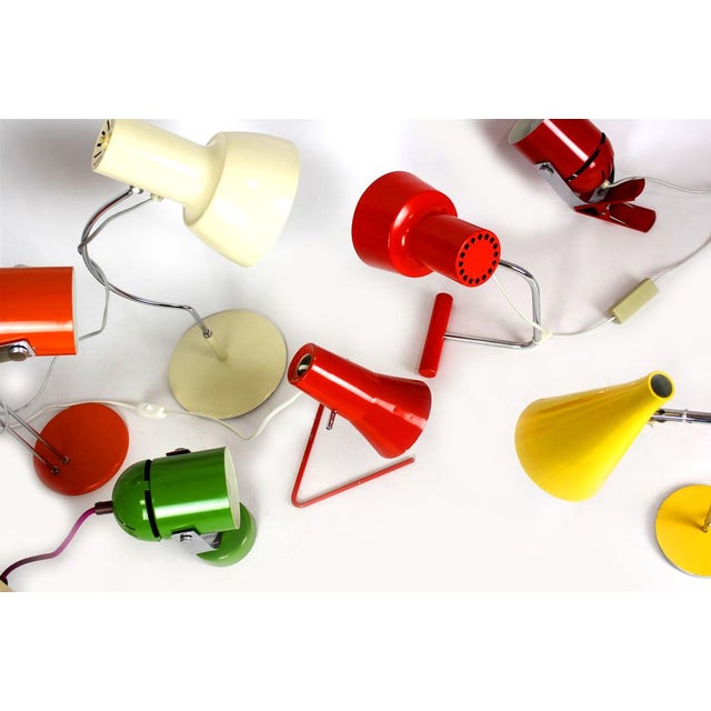 Josef Hurka Red Table Lamp attributed to Josef Hurka for Napako, 1960s For Sale - Image 4 of 18
