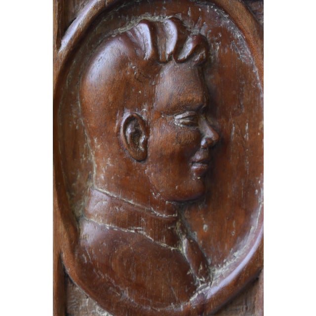 1940s Vintage Bas Relief Profile Portraits, a Pair, Circa 1930s-40s For Sale - Image 5 of 11