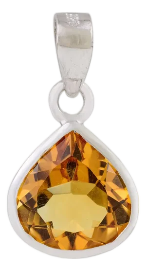 925 Silver Citrine Gemstone Tiny Charm for Daily Wear