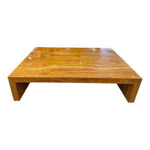 Rare Giallo Siena Marble Waterfall Style Coffee Table