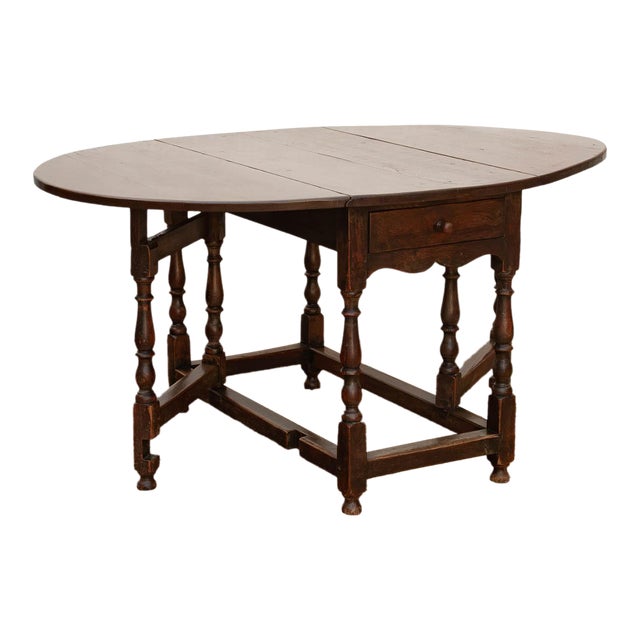 Antique English Oak Gateleg Drop Leaf Table For Sale