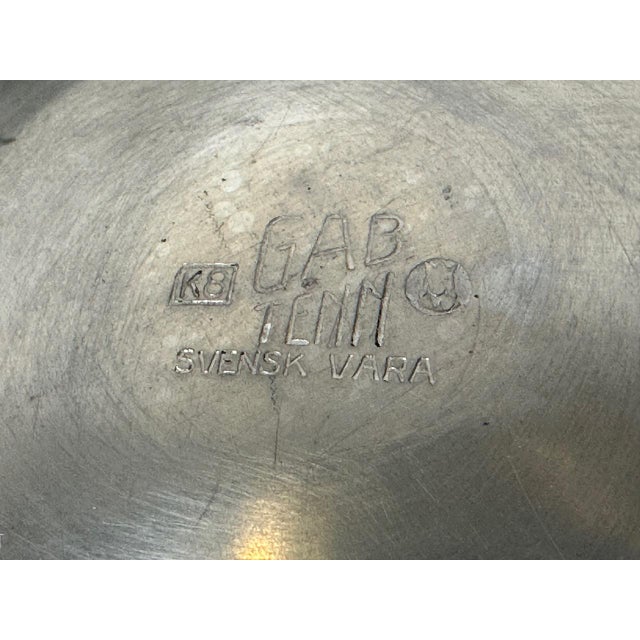 Swedish Art Deco Pewter Globe Vase with Handles from GAB, 1935 For Sale - Image 16 of 18