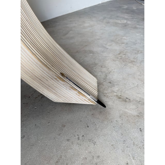 Vintage Coastal Organic Sculptural Pencil Reed Rattan Dining Table For Sale - Image 17 of 18