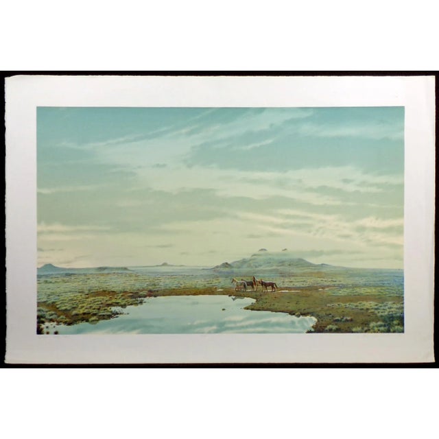 Blue 1980s Vintage Keith Rasmussen "Sunrise - Navajo Nation" Signed Art Lithograph For Sale - Image 8 of 8