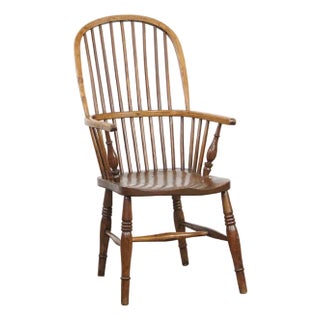 English Windsor Stickback Chair in Elm For Sale