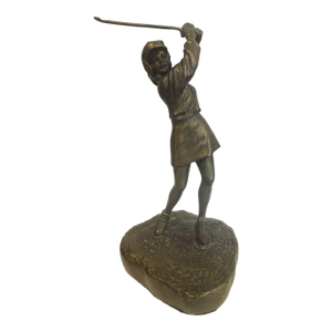 VTG Bronze Sculpture 9" Female Golfer on Base
