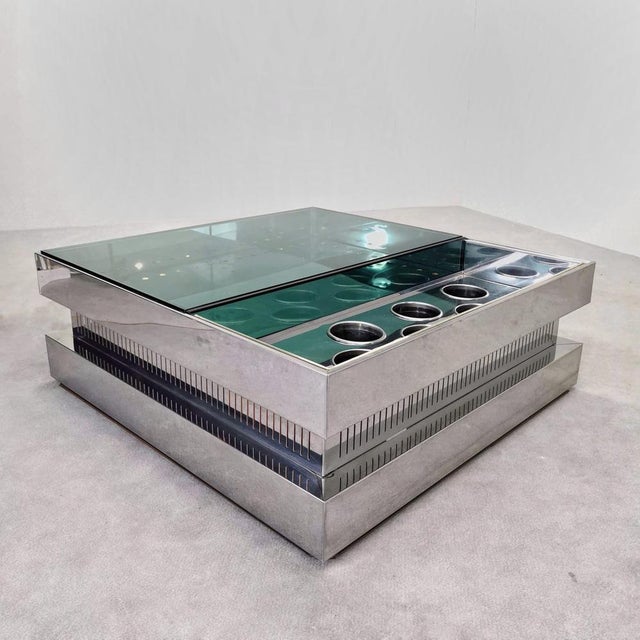 Silver lluminated Glass Coffee Table, 1970s For Sale - Image 8 of 16