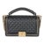 Black Quilted Calfskin Interwoven Chain Top Handle Boy Bag For Sale