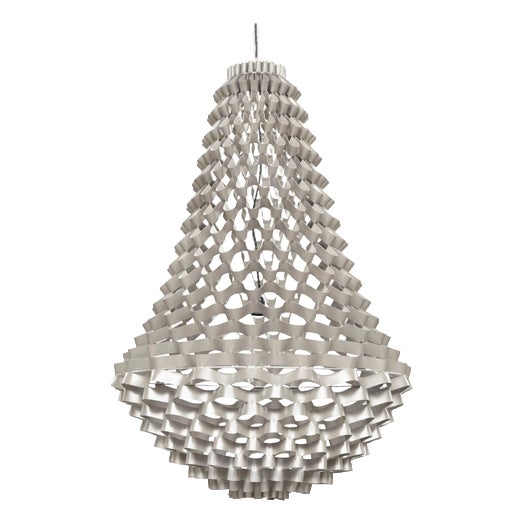 Crown Large Silver Pendant Lamp by JSPR For Sale