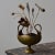 Vintage Sculptural Russian Hammered Brass + Copper Vessel, Circa Early 20th Century. Dramatic form with a swooping rim and...