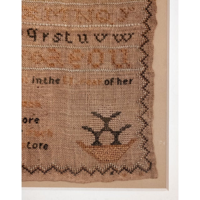 19th Century English Schoolgirl's Needlework Embroidered Alphabet Sampler 1826 For Sale - Image 9 of 11
