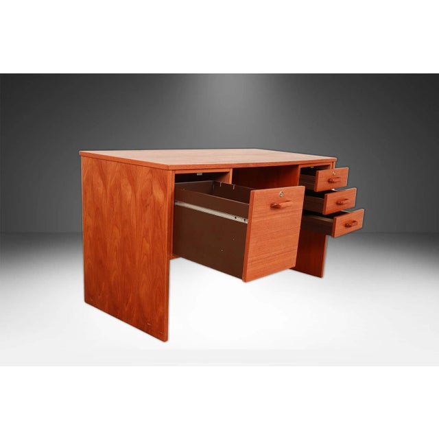 Brown 1960s Mid-Century Danish Teak Desk For Sale - Image 8 of 8