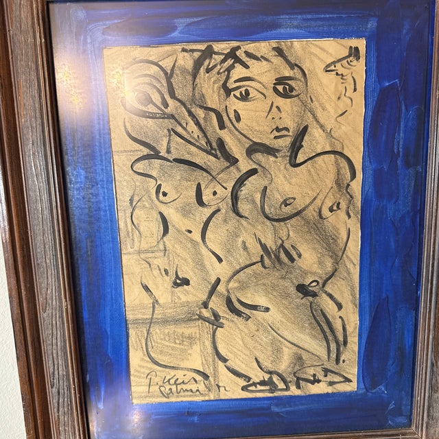Abstract 1970s Peter Keil Original Signed Abstract Figurative Painting For Sale - Image 3 of 8