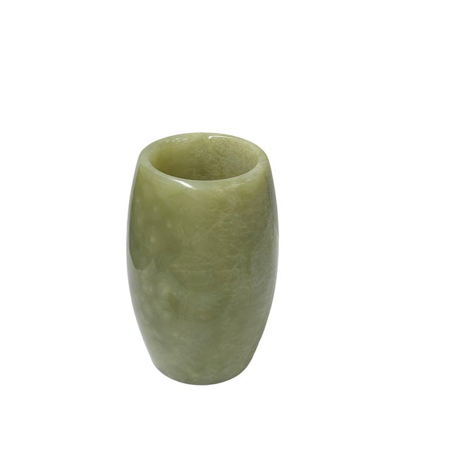 Contemporary Natural Stone Crafted Barrel Shape Small Art Vase For Sale - Image 3 of 8