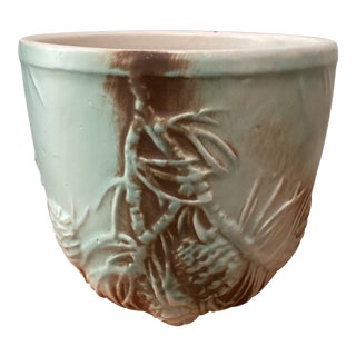 McCoy Rustic Line 1945 Art Pottery Brown Pine Cone Jardiniere Planter Flower Pot For Sale