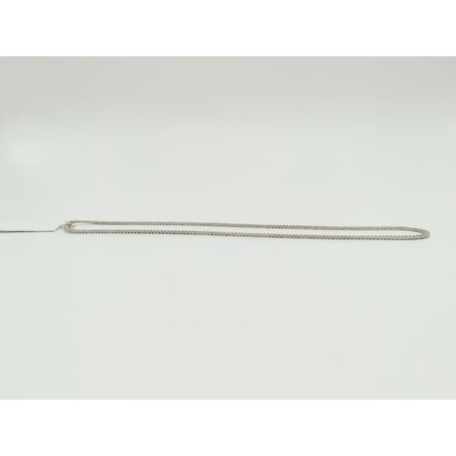 White Diamond Tennis Necklace in 14K White Gold For Sale - Image 9 of 10