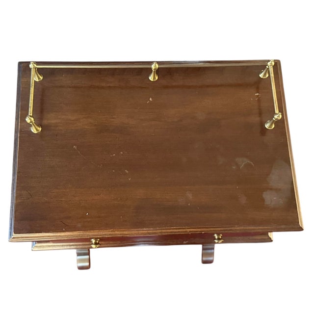 Mid 20th Century Ethan Allen Georgian Court Solid Cherry Telephone Table For Sale - Image 11 of 12