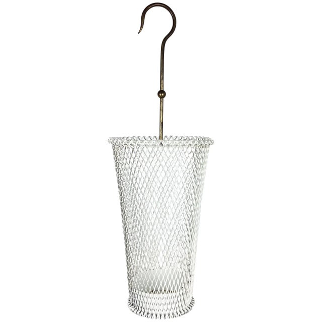 Mid-Century Modern French Metal Umbrella Stand in the style of Mathieu Matégot, 1960s For Sale - Image 14 of 14