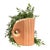 Vintage Art Deco Revival Peach Ceramic Sculptural Vase For Sale
