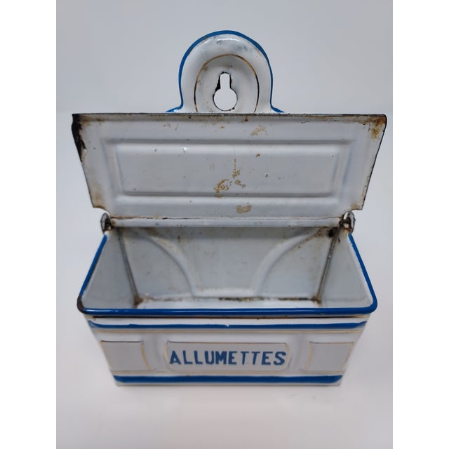 French Enamel Antique Match Safe "Allumettes" For Sale In New York - Image 6 of 7