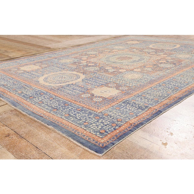 Blue Vintage Afghani Khotan Rug, 06'06 X 09'04 For Sale - Image 8 of 10