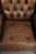 Vintage English Cowhide Chesterfield Wing Armchair For Sale - Image 6 of 13