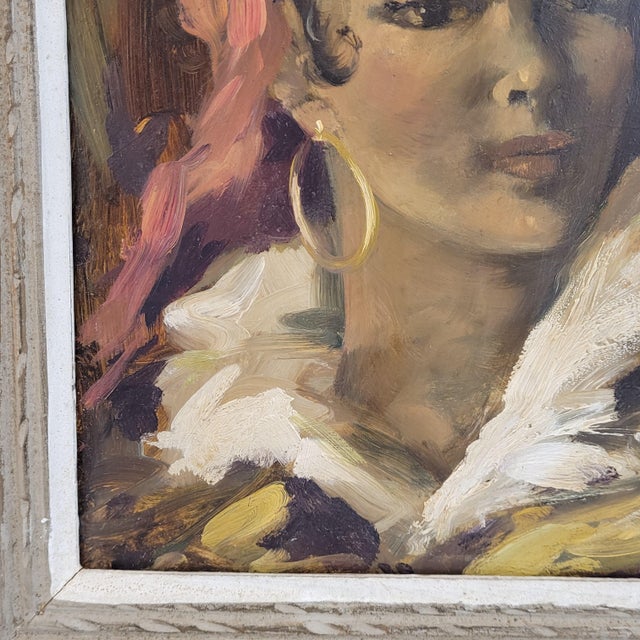 French Artist, Portrait of Woman, 1940s, Oil on Board For Sale - Image 6 of 18
