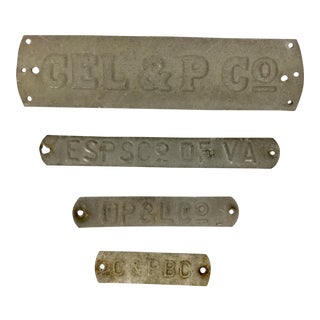 Vintage Aluminum Name Plates - Set of 4 For Sale