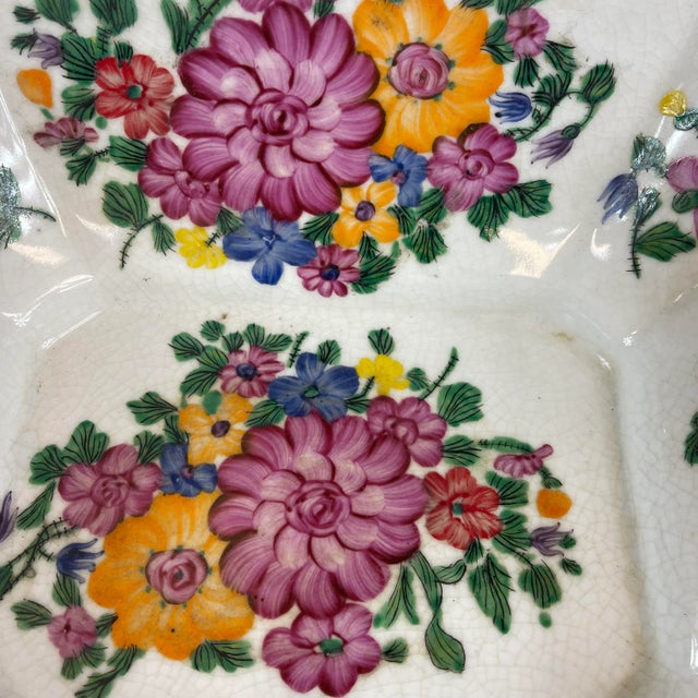 Late 20th Century Late 20th Century Handpainted Porcelain Decorative Bowl For Sale - Image 5 of 7