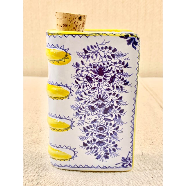 Blue Vintage Portuguese Ceramic Book For Sale - Image 8 of 8