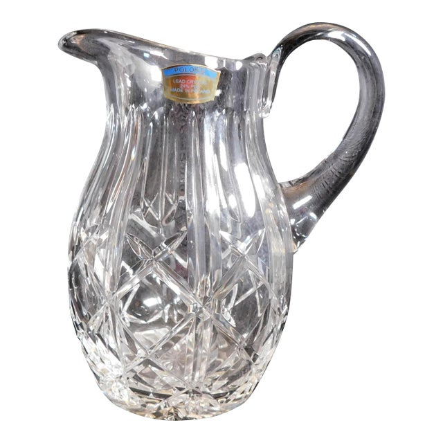 1970s Polonia Cut Crystal Pitcher For Sale