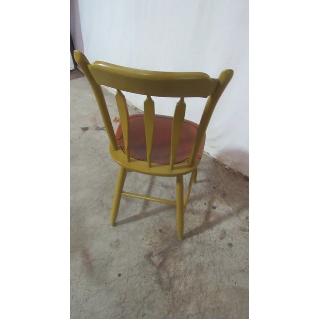 1980s Hitchcock Mustard Farmhouse Dining Room Kitchen Chair For Sale - Image 6 of 6