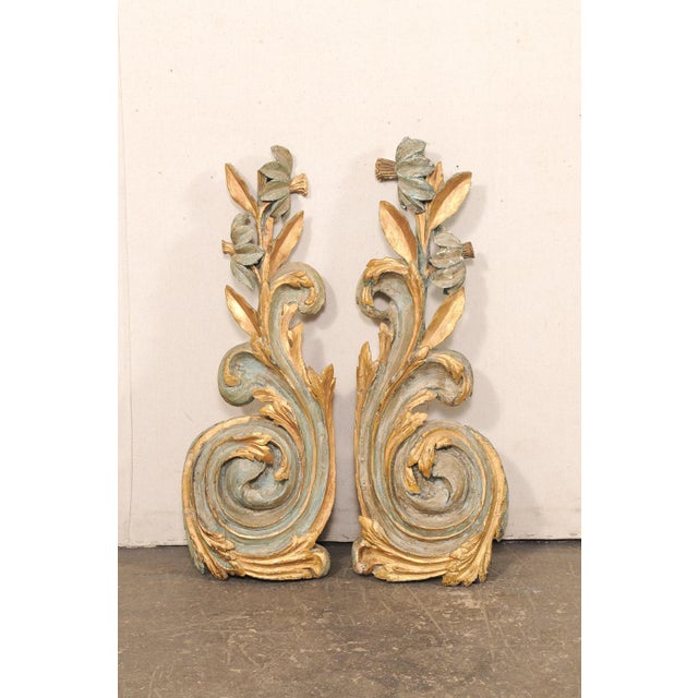 Gold Early 19th C. Italian Carved Wood Fragments For Sale - Image 8 of 10