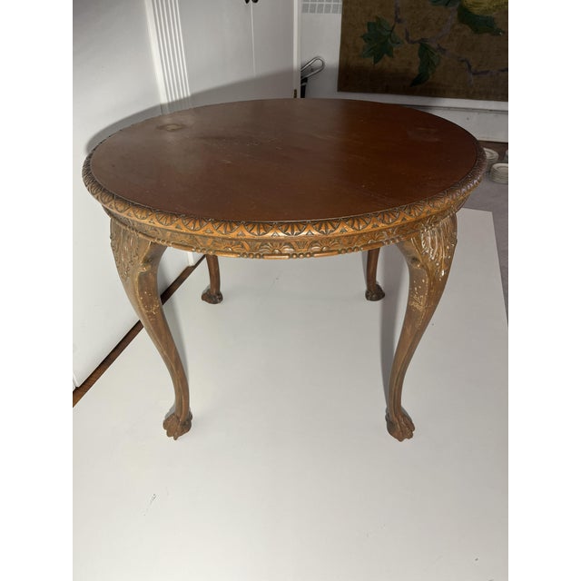 Handcarved Walnut Louis XVI Card Table and Chairs For Sale - Image 14 of 17