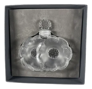 Vintage Flower Lalique Crystal Bottle by René Lalique, 1990s