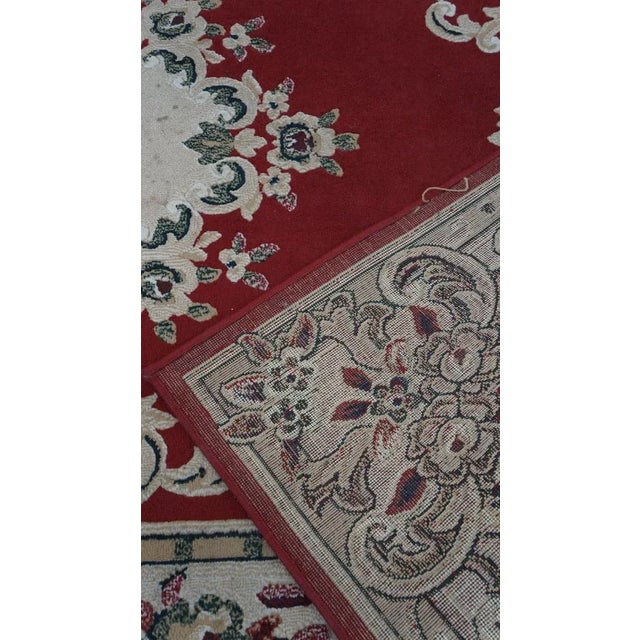 Textile Oriental Rug with Red-Beige and Green For Sale - Image 7 of 8