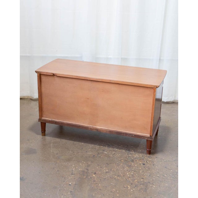 Deco Style Danish Petite Chest of Drawers With Brass Hardware and Carved Legs, C. 1950s For Sale - Image 10 of 14