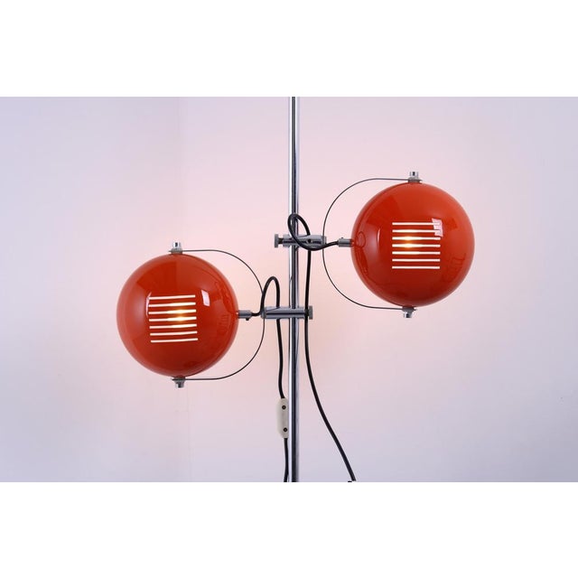 Adjustable Orange Double Eyeball Globe Floor Lamp from Herda, 1970s For Sale - Image 4 of 18