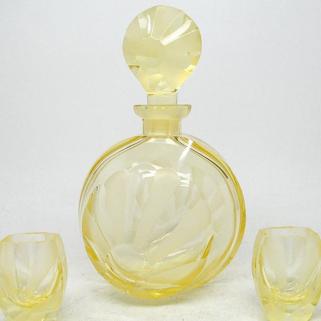 Art Deco Liquor Set from Moser, Czechoslovakia, 1930s, Set of 7 For Sale - Image 6 of 18