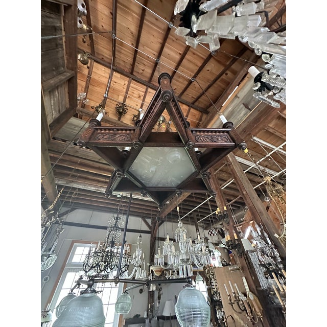 Vintage Star of David Carved Wood Chandelier For Sale - Image 10 of 10