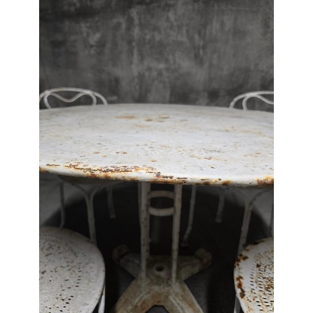 Wrought Iron Garden Table and Chairs, 1930s, Set of 5 For Sale - Image 4 of 12