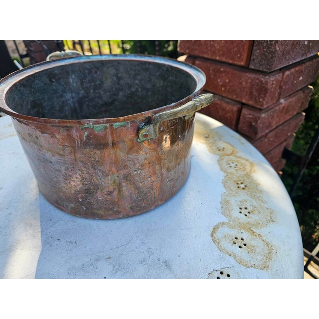 Pre-war copper pot, jug, cauldron, dimensions: height 15.5 cm, diameter 28 cm, width 33 cm.