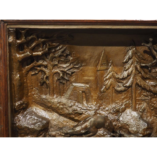 Pair of Large Antique French Oak Framed Hunt Plaques, P. Lecourtier (1851-1925) For Sale - Image 18 of 18