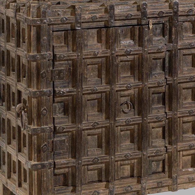 Brown Kothla Majus Dowry Chest with Two Doors, 1920s For Sale - Image 8 of 9