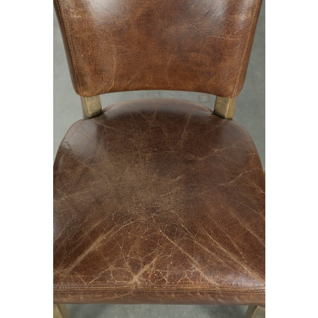 Animal Skin Vintage Cowhide Leather and Wood Dining Chairs, Set of 4 For Sale - Image 7 of 16